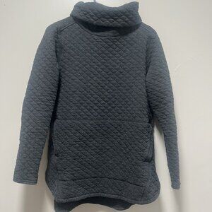 Duluth Trading Women’s Quilted Turtleneck Pullover Medium Gray Cozy Sweater
